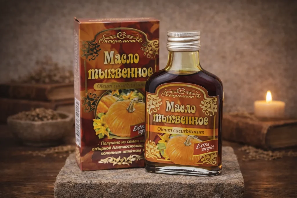 Tekvicový olej Specialist 100 ml vo fľaši a krabičke