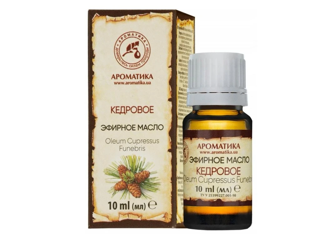 Esenciálny olej Céder Aromatika 10 ml s krabičkou a fľaštičkou