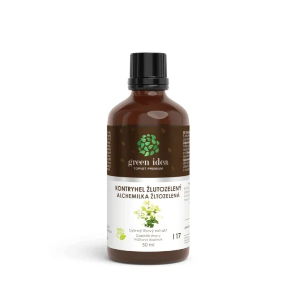 Alchemilka žltozelená tinktúra Green idea v hnedej fľaštičke 50 ml