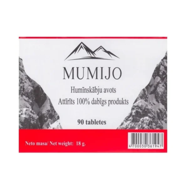 Altajské mumio Shilajit 90 tabliet v balení s horským motívom