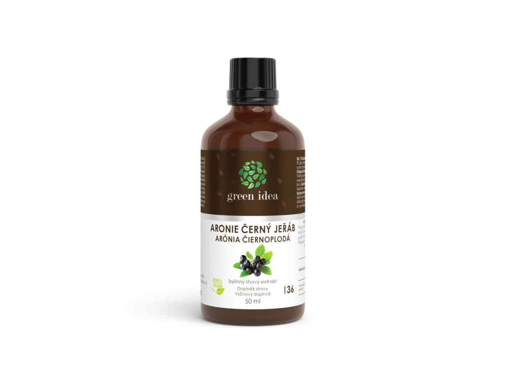 Arónia čiernoplodá Green idea bylinný liehový extrakt v 50 ml fľaši