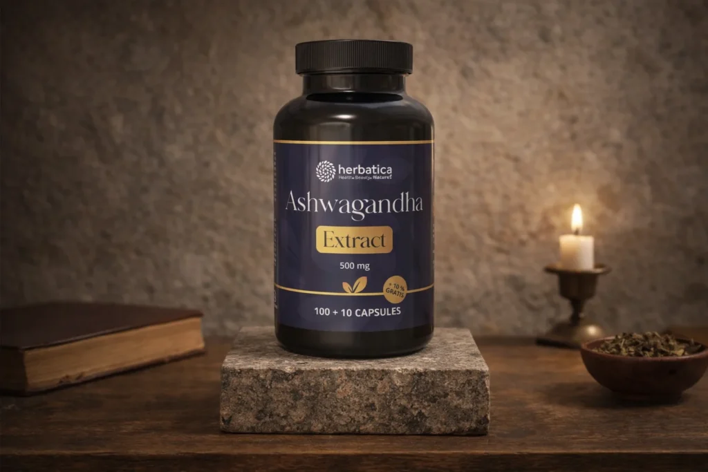 Herbatica Ashwagandha Extract 500 mg na kamennej podložke