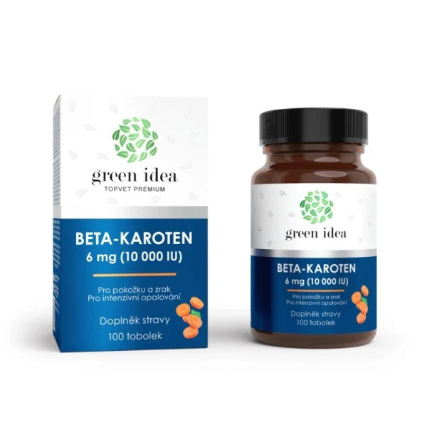 Beta-karotén Green idea 100 toboliek s krabičkou a fľaštičkou