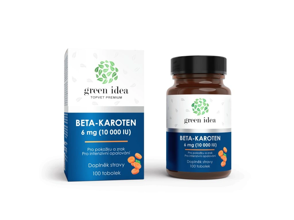 Beta-karotén Green idea 100 toboliek s krabičkou a fľaštičkou