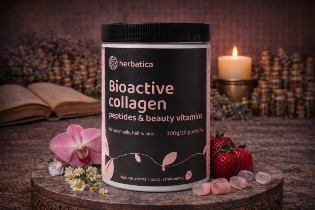 Bioaktívny kolagén Herbatica 300 g s jahodami, kvetmi a kapsulami