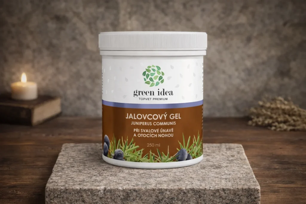 Borievkový masážny gél Green Idea na kamennom podstavci