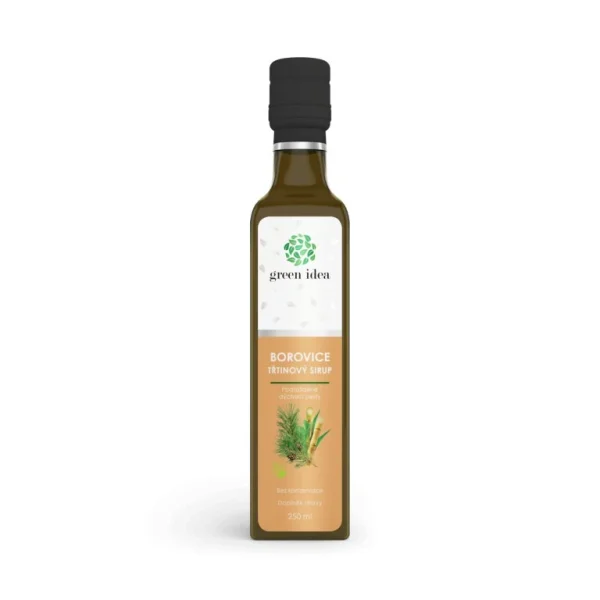 Borovicový trstinový sirup Green Idea 250 ml v sklenenej fľaši