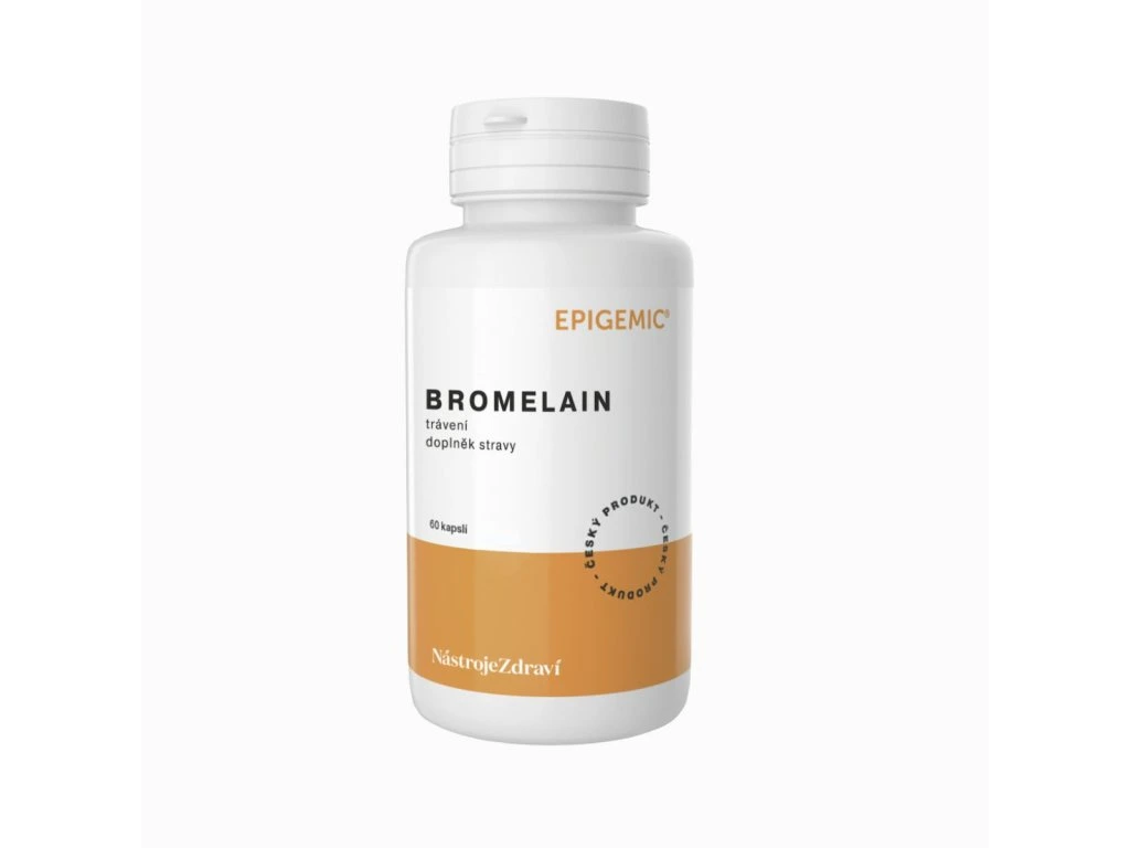 Bromelain Epigemic v bielom balení so 60 kapsulami