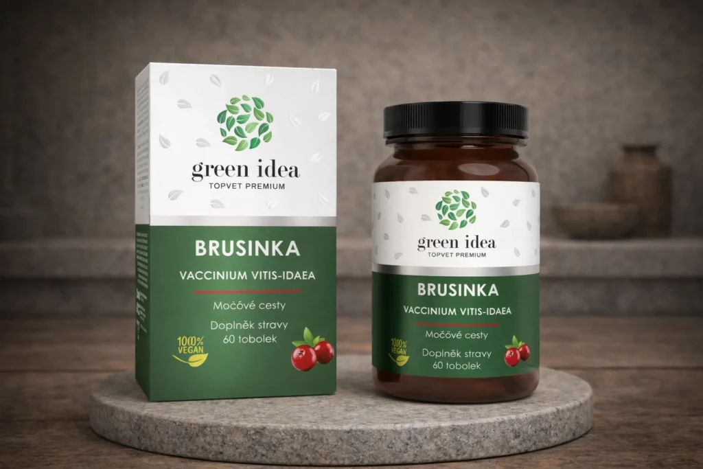 Brusnica obyčajná Green Idea 60 toboliek v prírodnej produktovej scéne