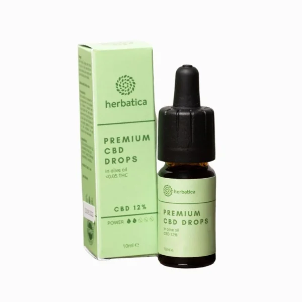 CBD kvapky 12 % Herbatica s fľaštičkou a krabičkou
