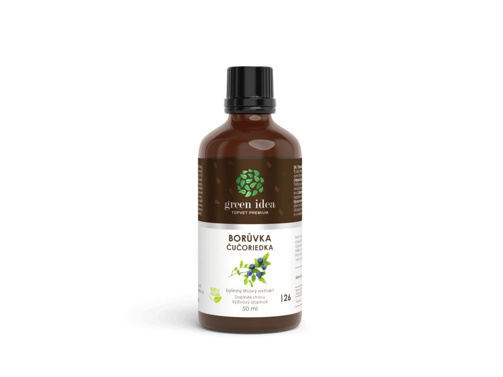 Čučoriedka tinktúra Green idea 50 ml v hnedej fľaštičke