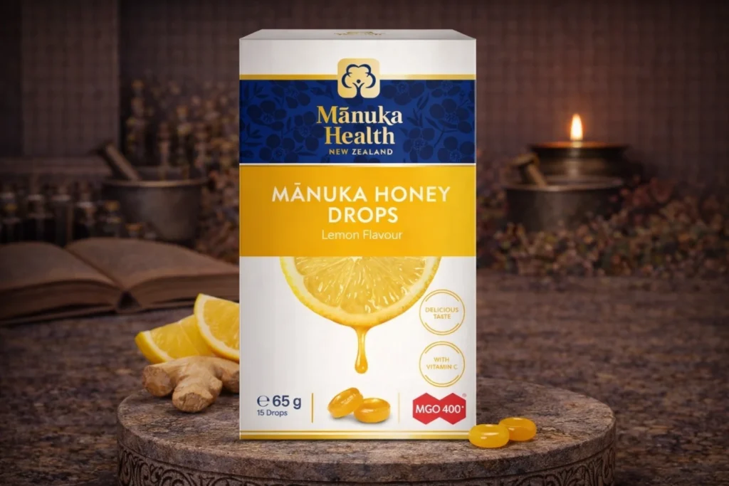 Cukríky s Manuka medom MGO 400 citrón v rustikálnom aranžmáne