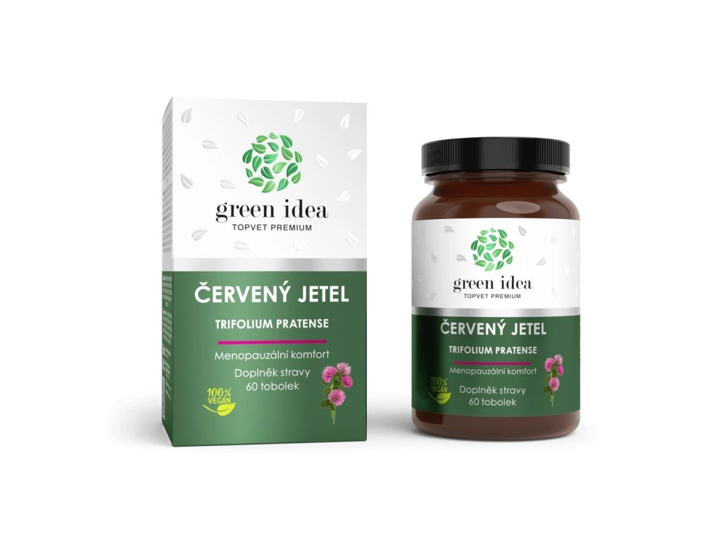Červený jetel Green idea 60 toboliek s krabičkou a dózou