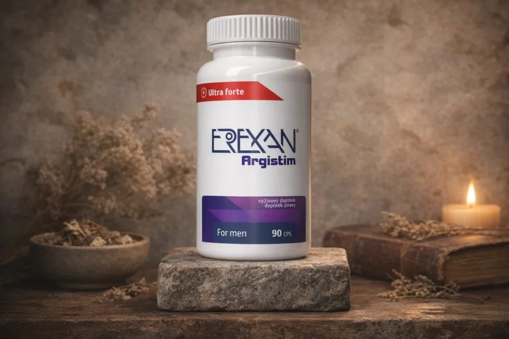 EREXAN Argistim UltraForte 90 kapsúl na kamennej podložke