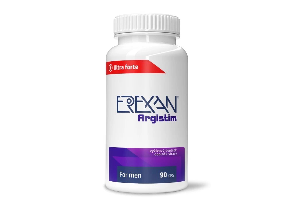 EREXAN Argistim UltraForte 90 kapsúl v bielej dóze