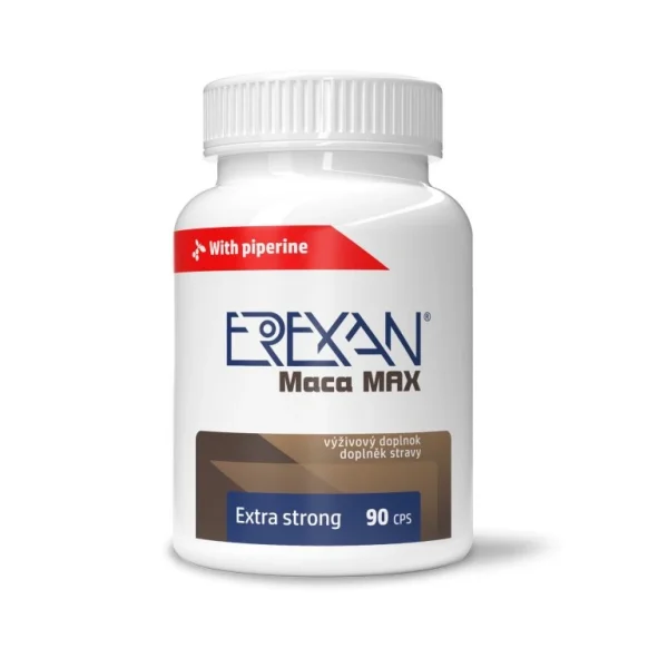 EREXAN Maca MAX 90 kapsúl v bielej dóze