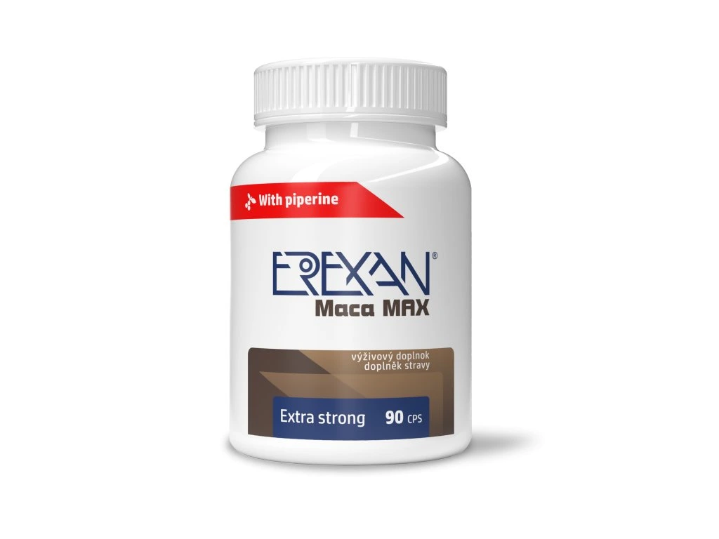 EREXAN Maca MAX 90 kapsúl v bielej dóze