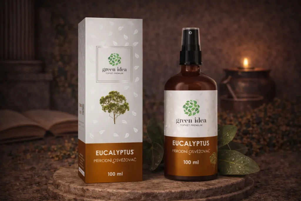 Prírodný osviežovač vzduchu Eucalyptus Green Idea 100 ml v prírodnej scéne