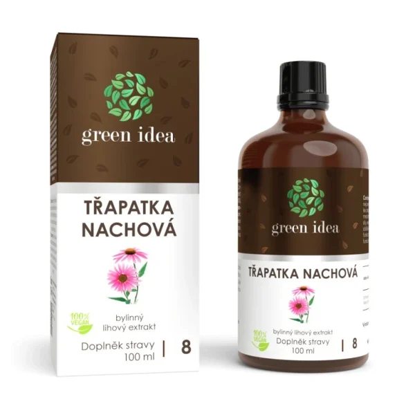 Echinacea tinktúra Green Idea 100 ml s krabičkou a fľaštičkou