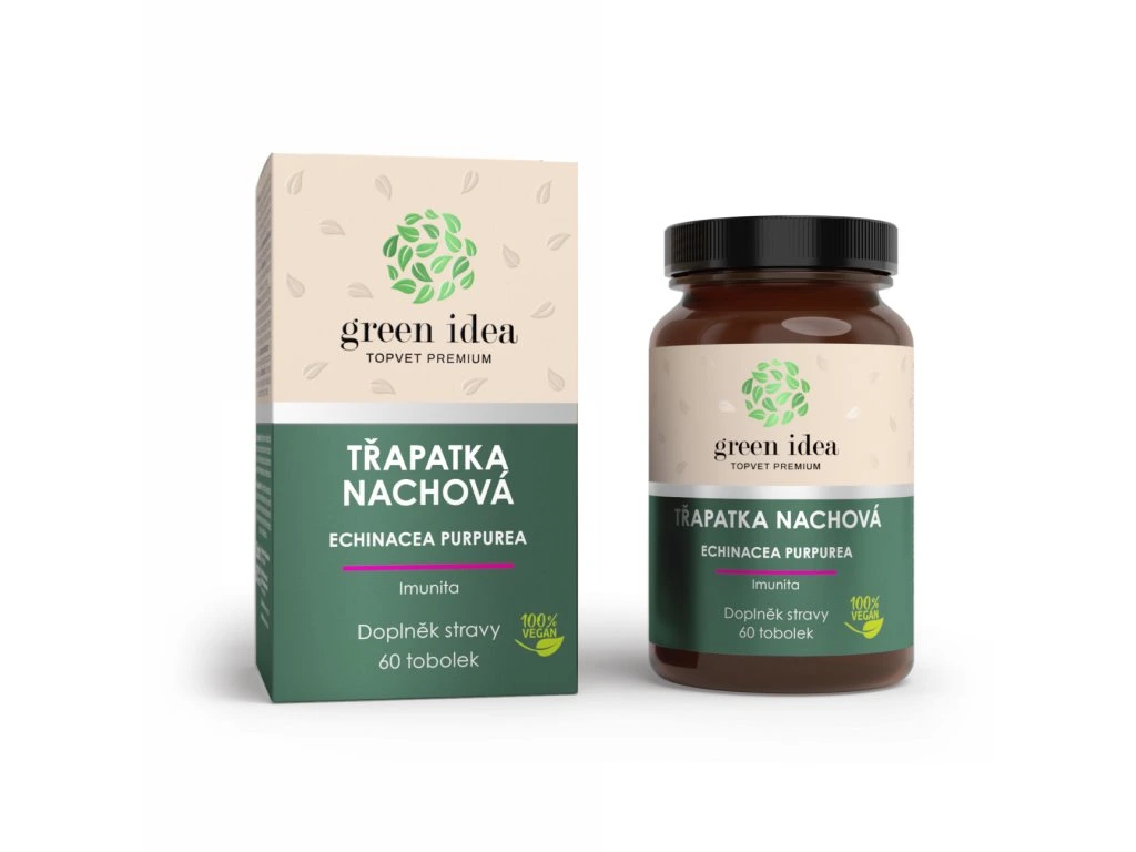 Echinacea bylinný extrakt Green Idea 60 toboliek s krabičkou a dózou