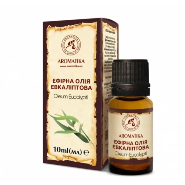 Esenciálny olej Eukalyptus Aromatika 10 ml s krabičkou a fľaštičkou