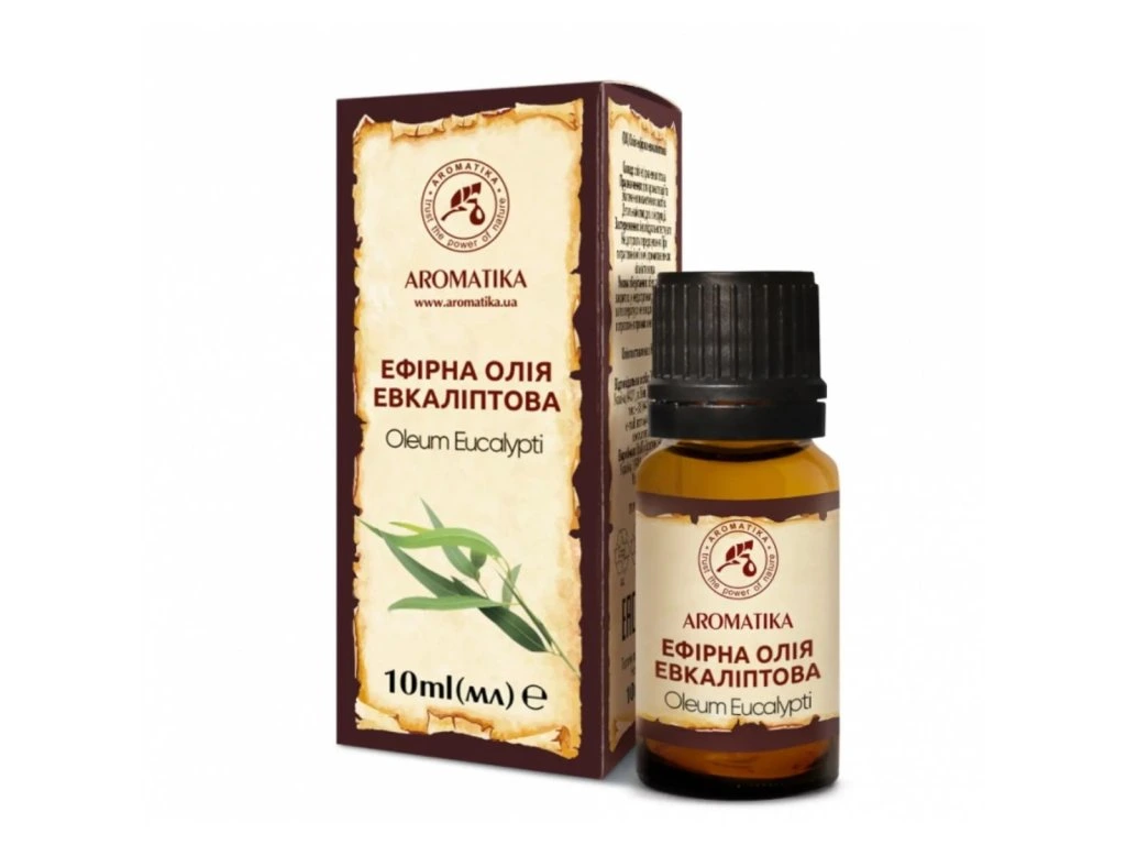 Esenciálny olej Eukalyptus Aromatika 10 ml s krabičkou a fľaštičkou