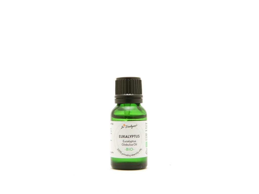 Eukalyptus BIO éterický olej Dr. Feelgood 15 ml v zelenej fľaštičke