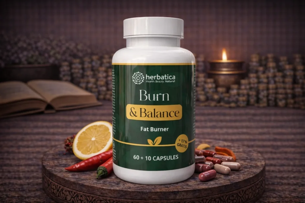 Fat Burner Burn & Balance Herbatica s citrónom, čili a kapsulami