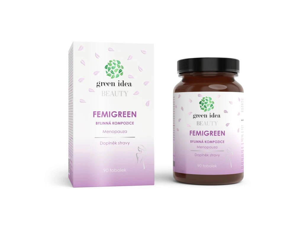 Femigreen kapsuly Green idea 90 toboliek s krabičkou a dózou