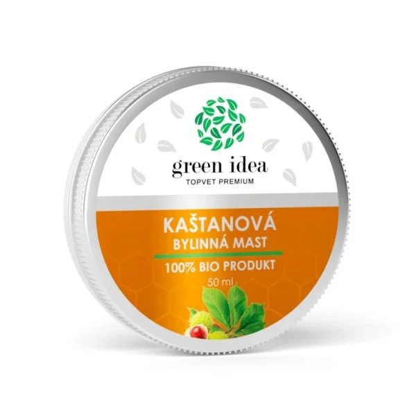 Gaštanová masť Green idea 50 ml v okrúhlom bielom balení