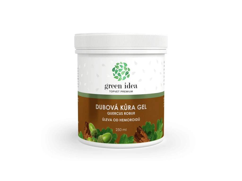 Gél z dubovej kôry Green idea 250 ml v bielom tégliku