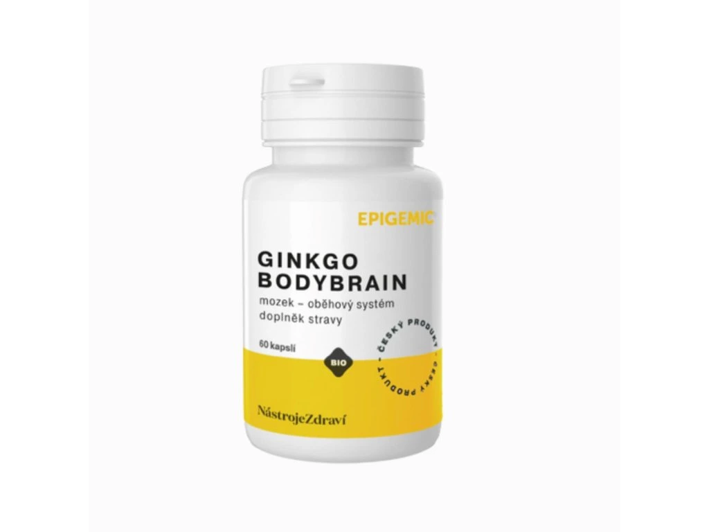 Ginkgo BodyBrain Epigemic BIO v bielom balení 60 kapsúl