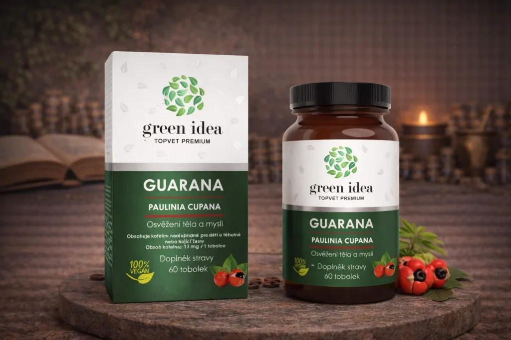 Guarana Green Idea 60 toboliek v prírodnej produktovej scéne