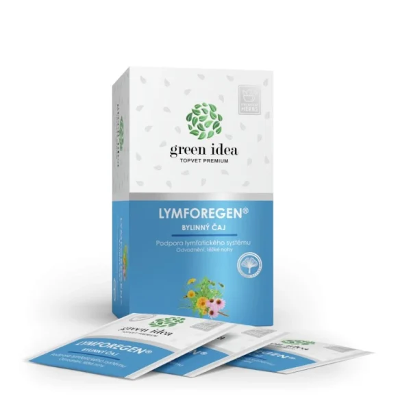 Lymforegen bylinný čaj Green idea s krabičkou a čajovými vrecúškami