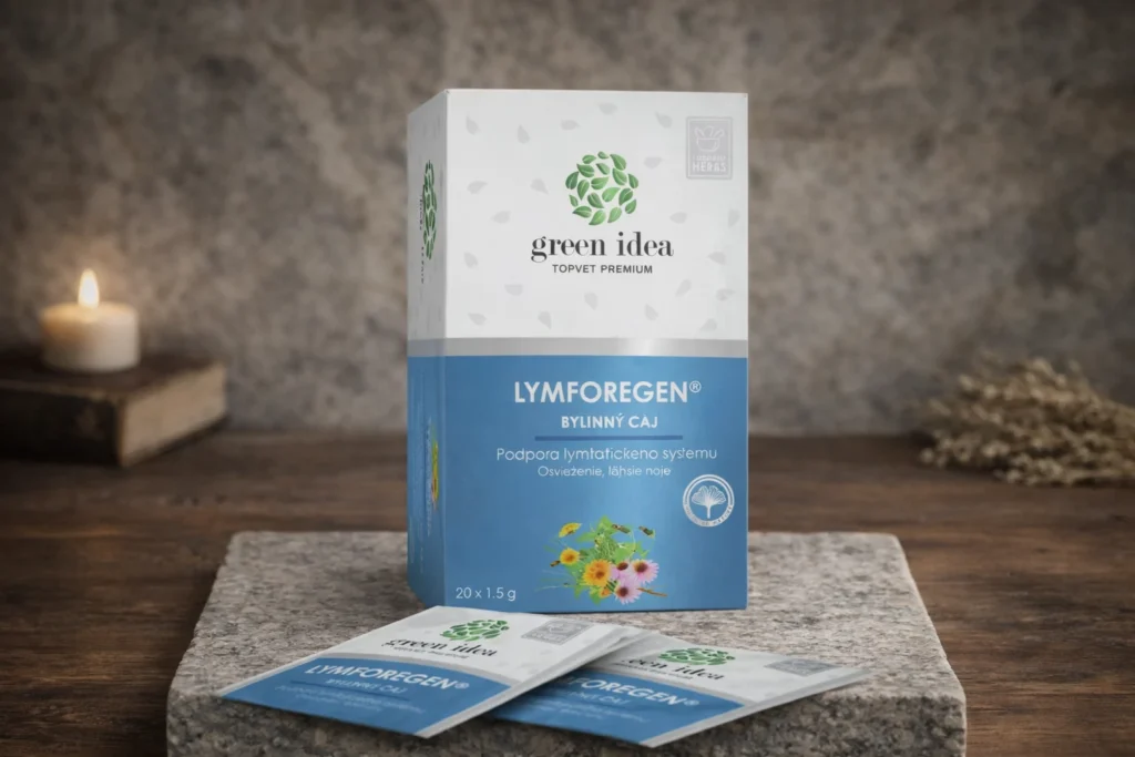 Lymforegen bylinný čaj Green idea s krabičkou a vrecúškami