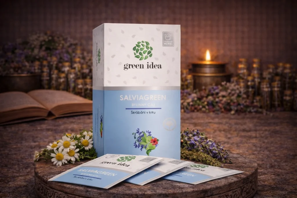 Herbex Salviagreen bylinný čaj Green idea s krabičkou a sáčkami