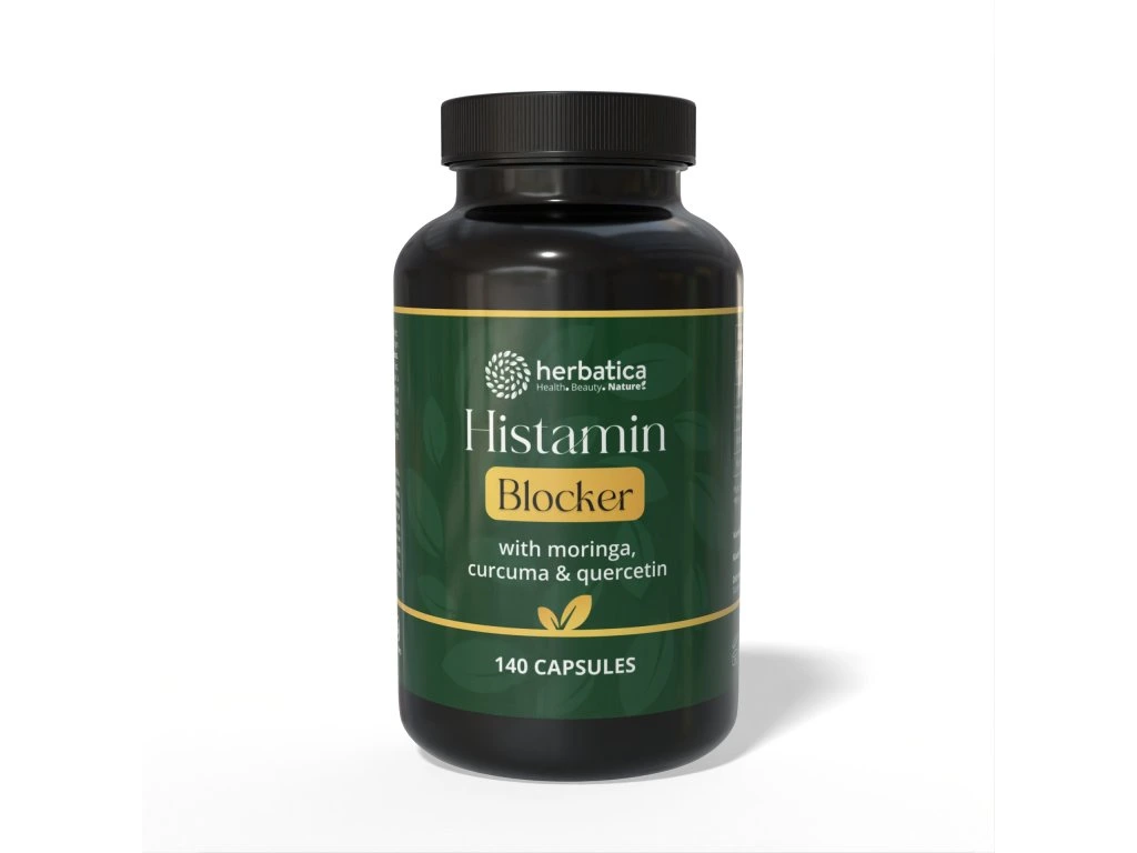 Histamin Blocker Herbatica v čiernom balení so zelenou etiketou