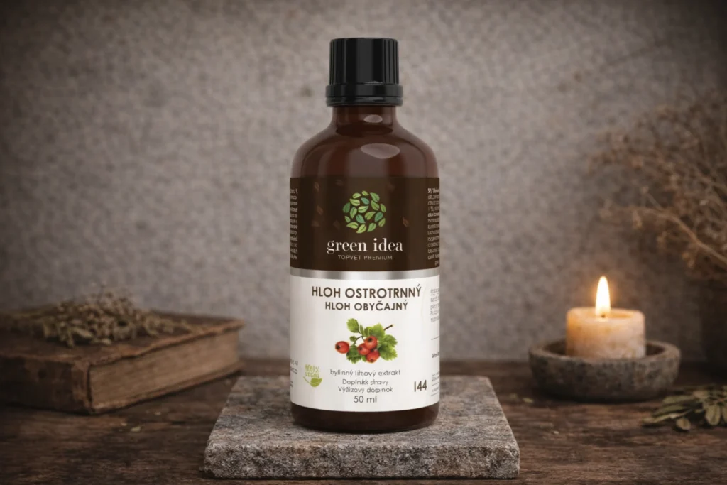 Hloh ostrotrnný Green idea 50 ml v zátiší pri sviečke