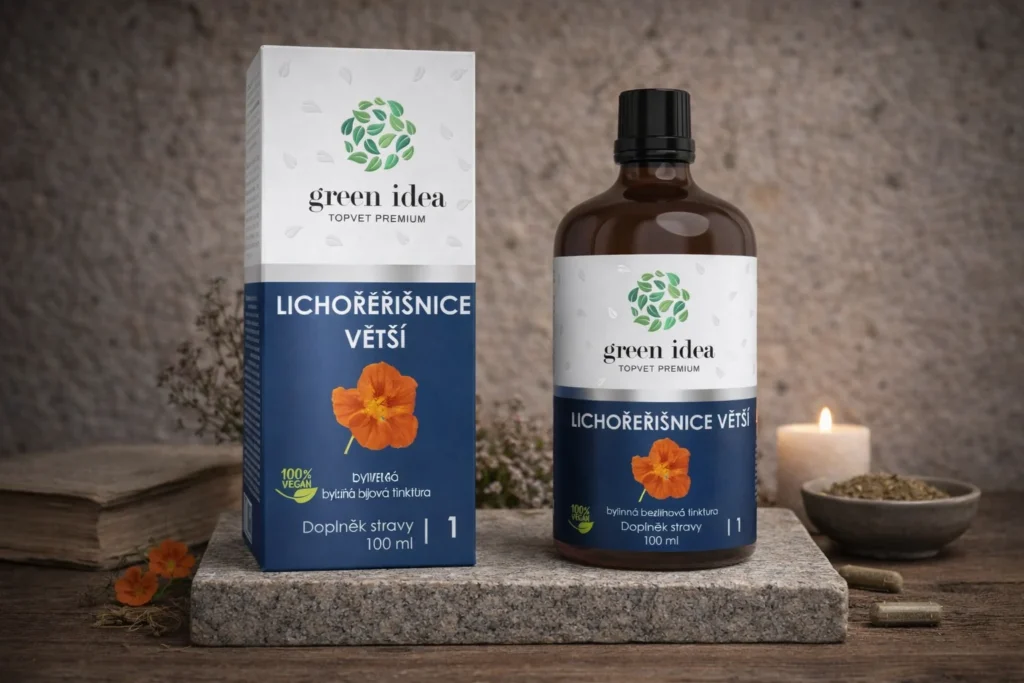 Kapucínka bezliehová tinktúra Green Idea 100 ml v prírodnej scéne