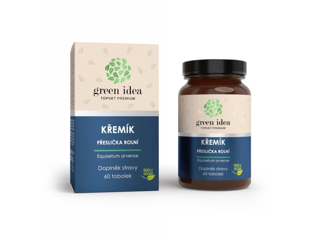 Kremík praslička roľná Green Idea 60 toboliek s krabičkou a dózou