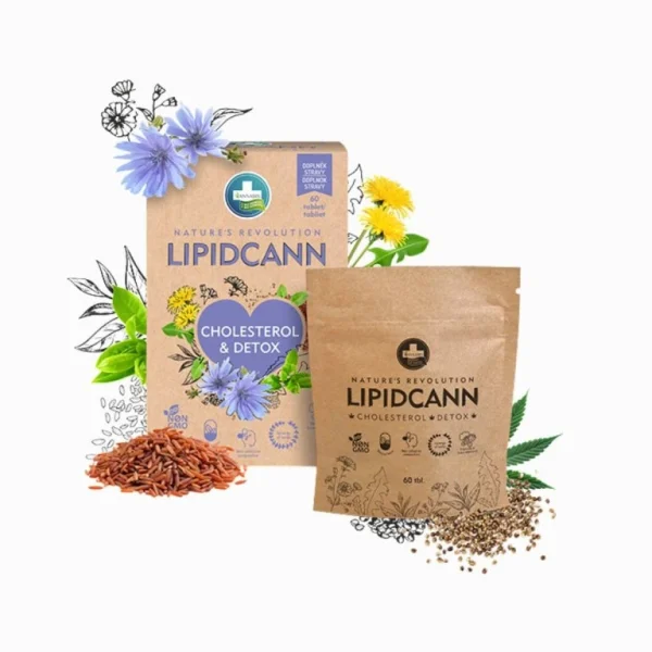 Lipidcann Cholesterol & Detox Annabis s krabičkou, vreckom a bylinami