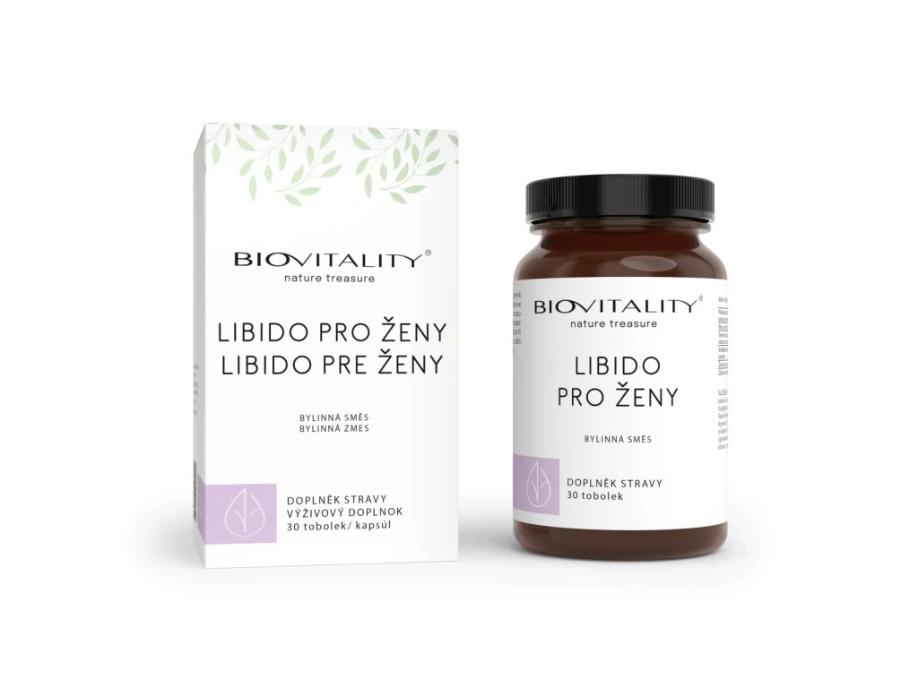 Libido pre ženy BioVitality bylinný komplex s krabičkou a dózou