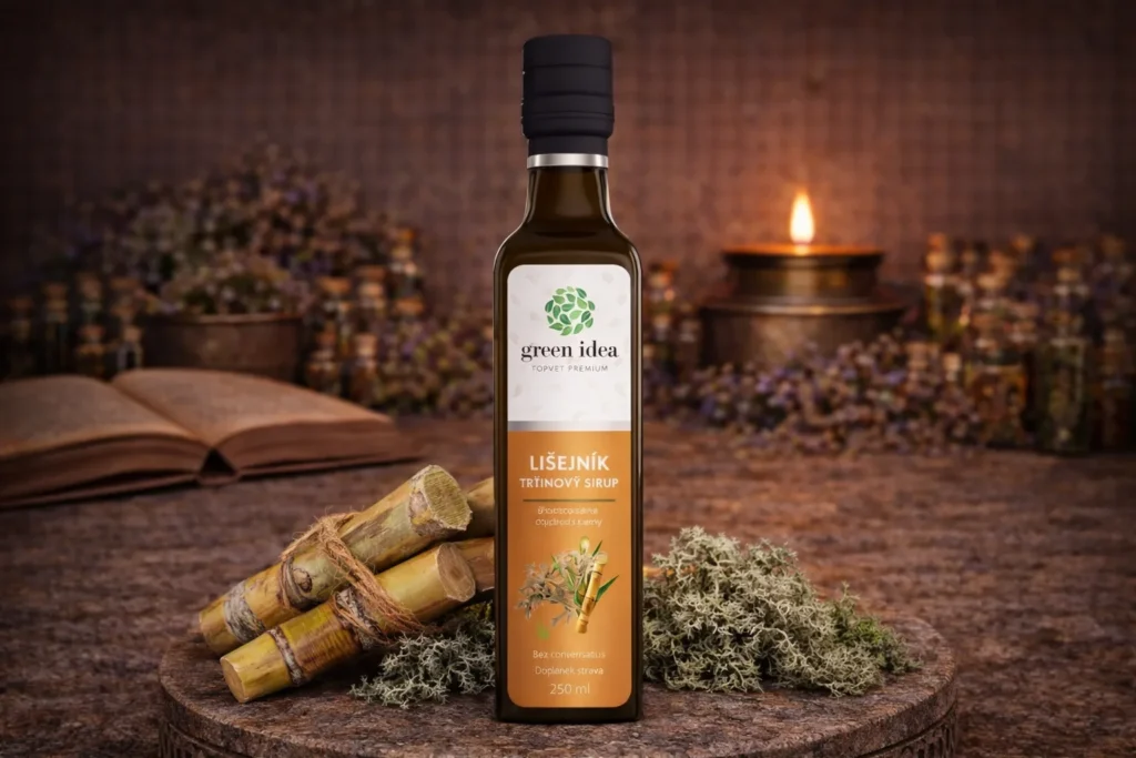 Lišajník islandský trstinový sirup Green idea v rustikálnom aranžmáne