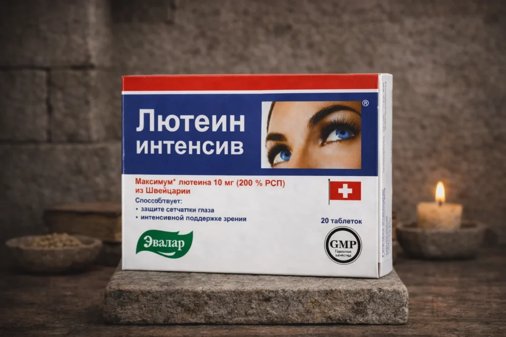 Lutein intenzív Evalar 20 tabliet na kamennom podklade