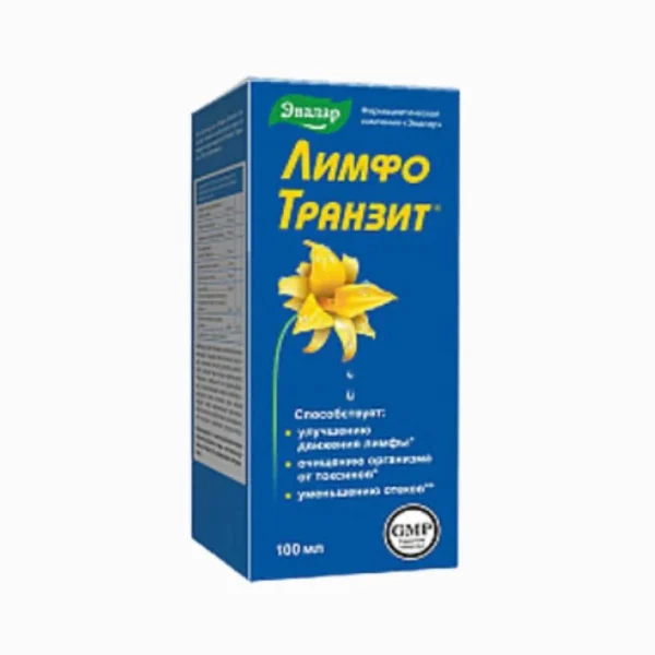 Lymfo Tranzit Evalar v modrom balení s kvetom, 100 ml