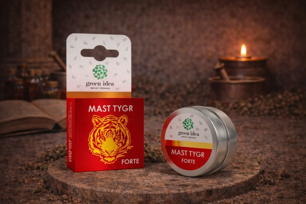 Mast Tygr Forte Green Idea v krabičke a kovovej dóze