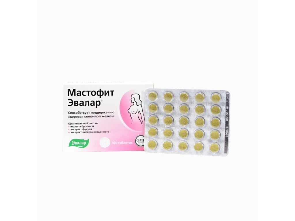 Mastofit Evalar 100 tabliet s krabičkou a blistrom