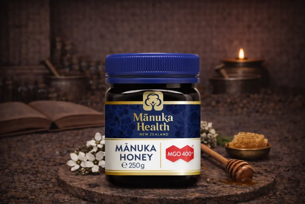 Manuka med MGO 400+ Manuka Health s medovou lyžičkou