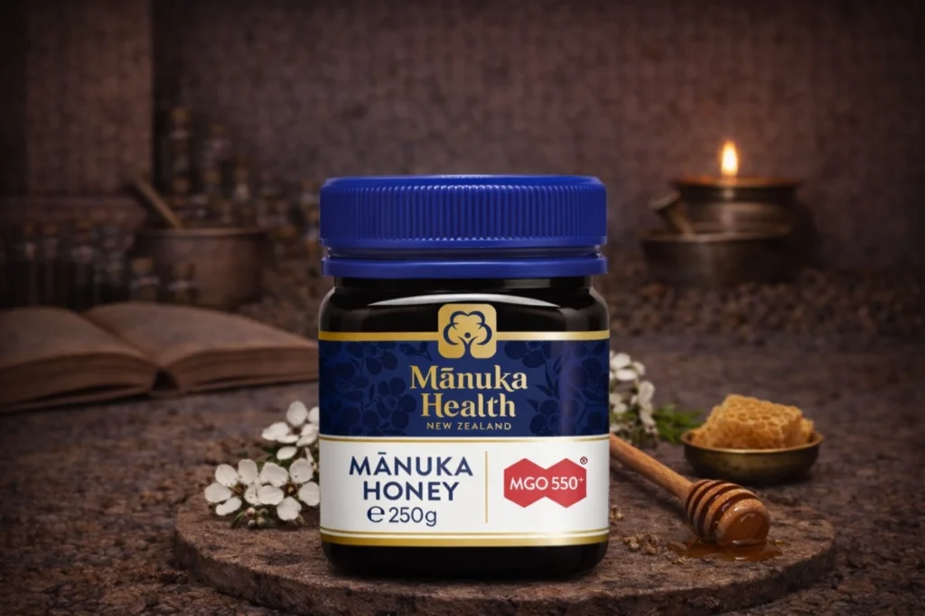 Manuka med MGO 550+ Manuka Health s medovou lyžičkou