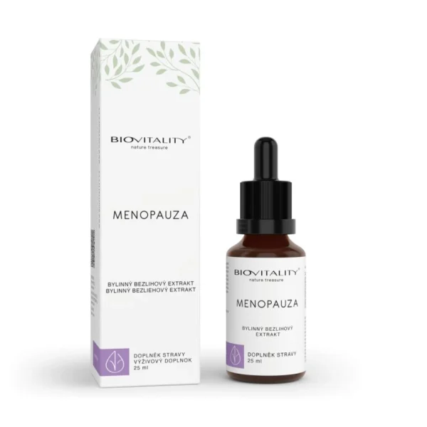 Menopauza BioVitality kvapky s krabičkou a fľaštičkou 25 ml